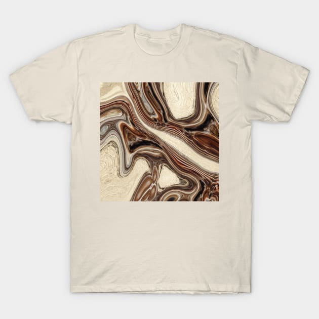 abstract rustic wood grain brown marble texture T-Shirt by Tina